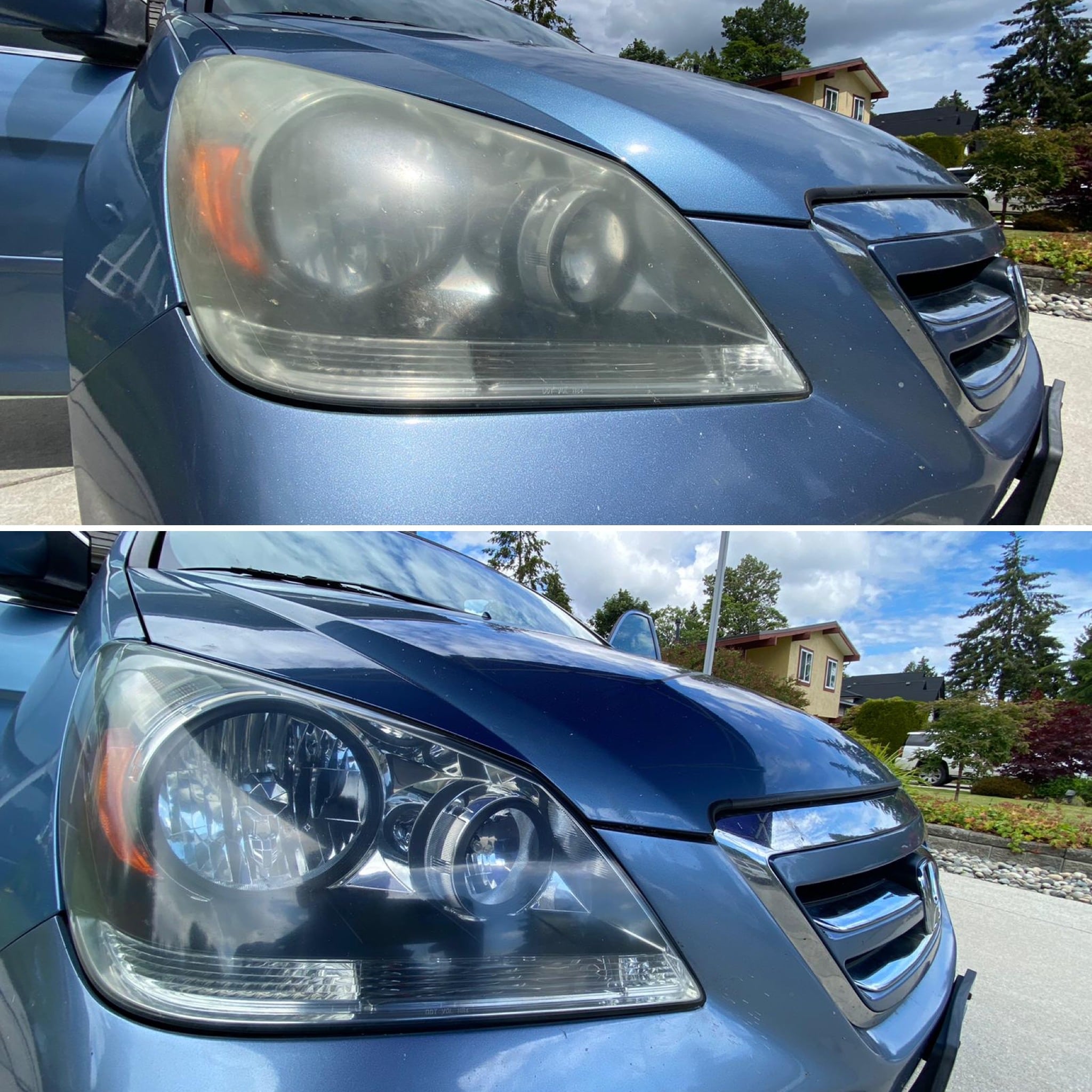Headlight restoration before and after