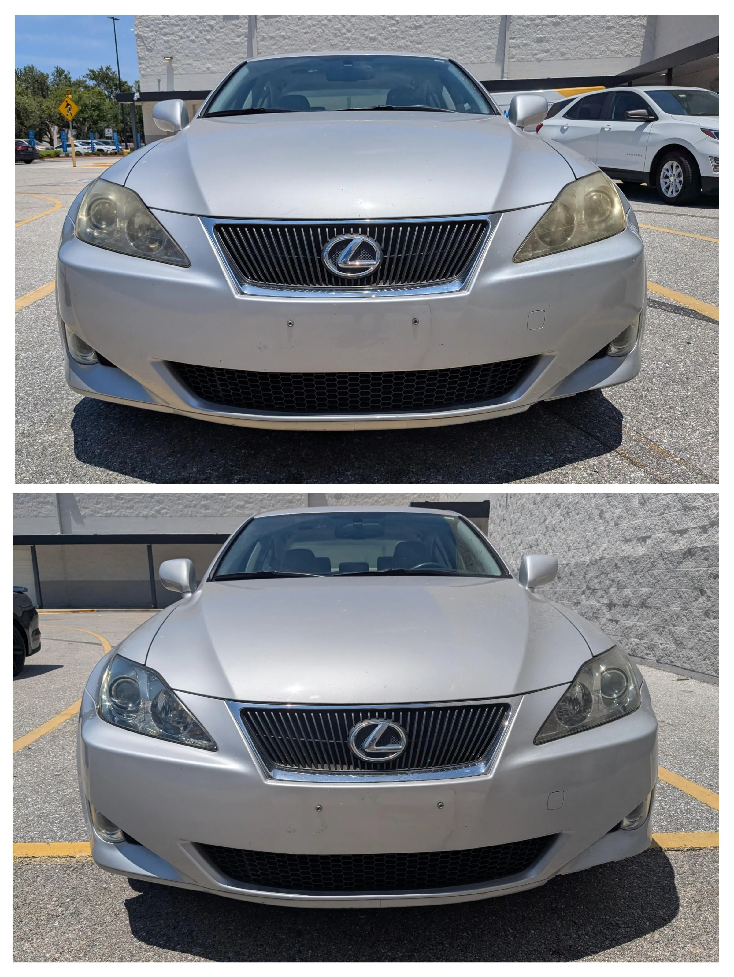 Headlight restoration before and after